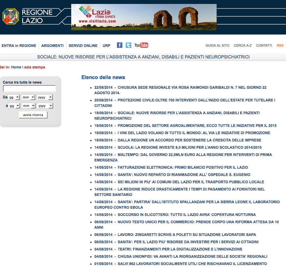 Schermata sito Regione Lazio  2014-08-23 alle 17.27.17