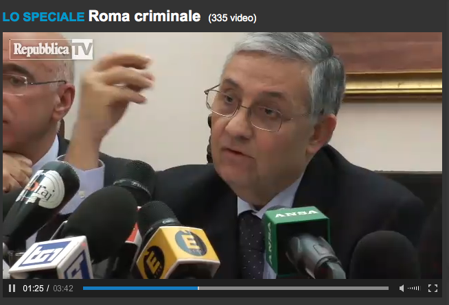 Giuseppe Pignatone, immagine tratta dal video della conferenza stampa del 3 dicembre 2014 