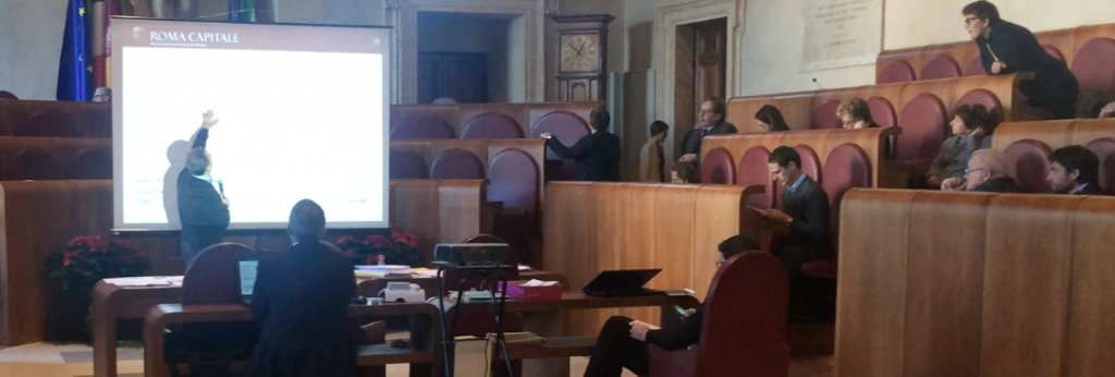 Giovanni Caudo spiega il progetto dello Stadio della Roma in Assemblea Capitolina il 17 dicembre  2014