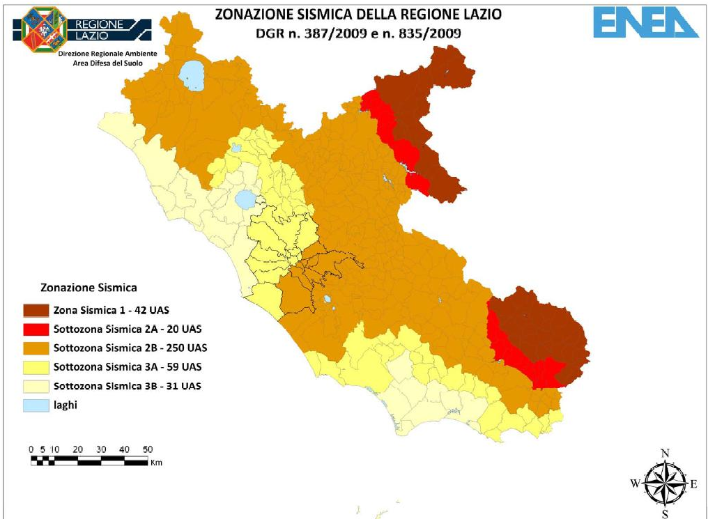 protezione civile mappa sismica lazio