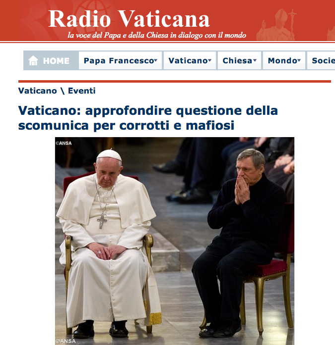 sito radio vaticana Papa e corruzione