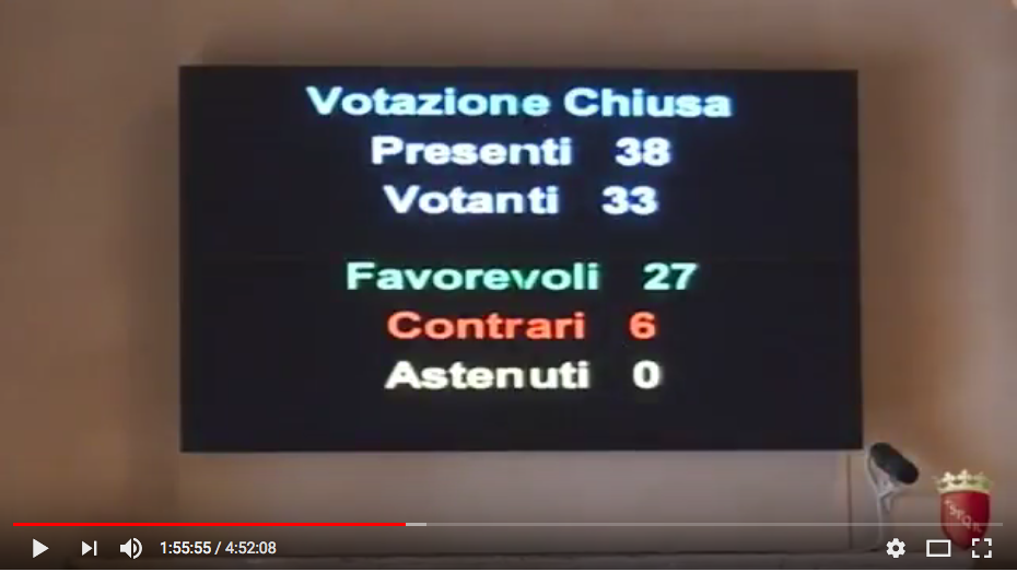 screen shot video aula III votazione statuto
