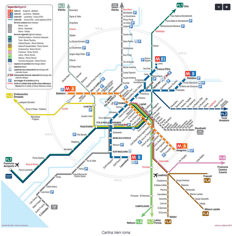 cartina treni Roma