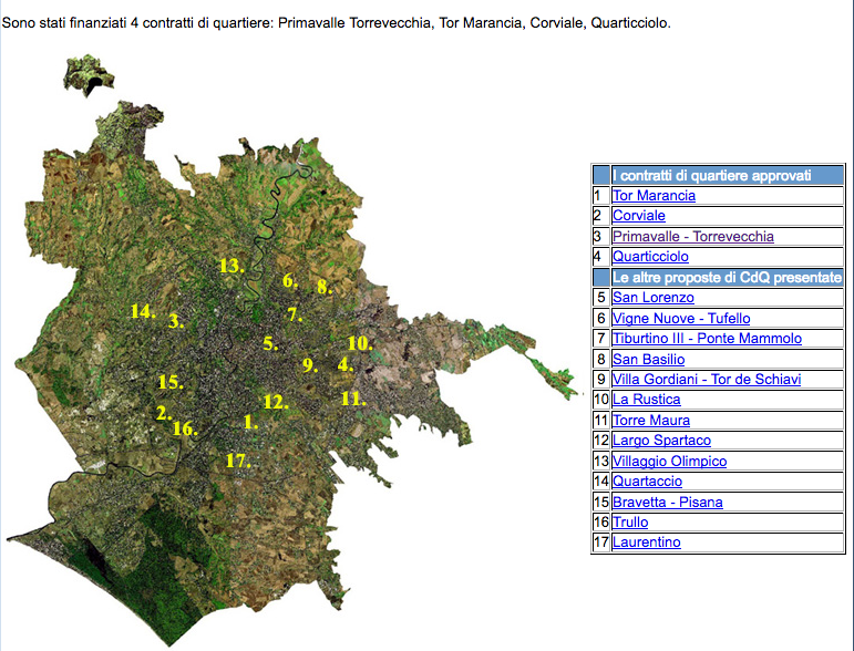 mappa contrati di quartiere sito dip comune roma
