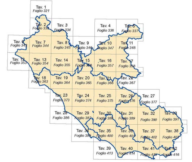 Cartografia Lazio sistemi e ambiti di paesaggio