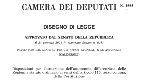 Il testo del DDL Calderoli sull’autonomia differenziata (con una premessa)