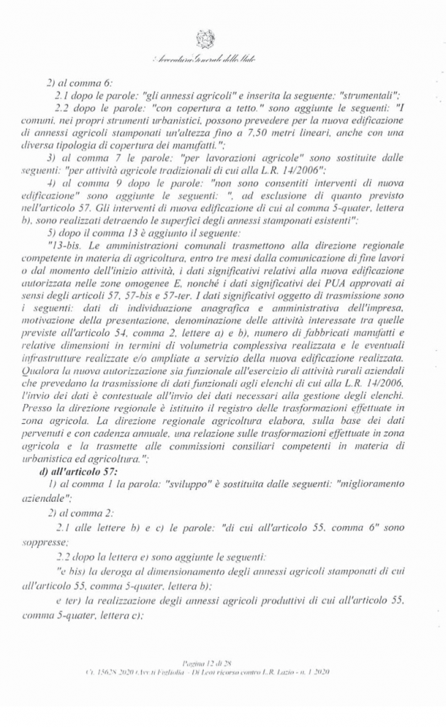 RICORSO MIBACT LAZIO MAGGIO 2O20. pag 12 punto 2