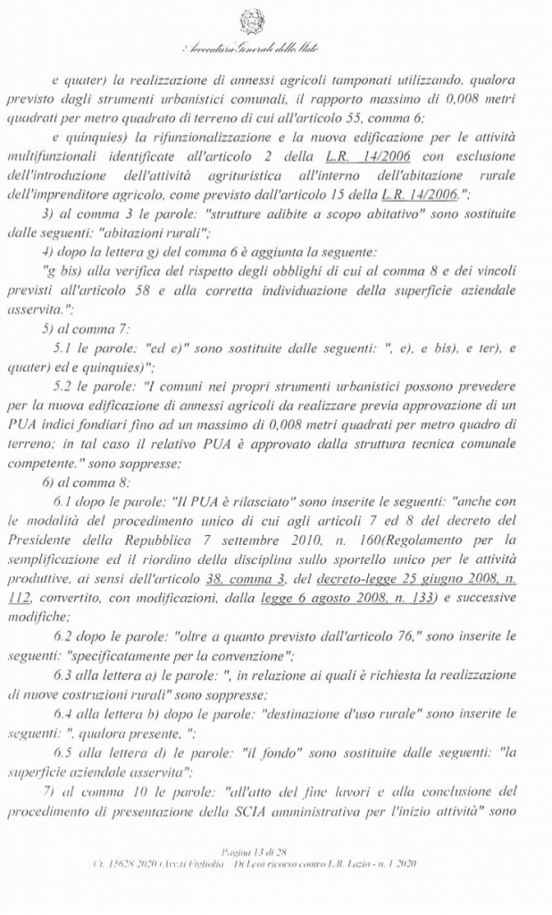 RICORSO MIBACT LAZIO MAGGIO 2O20. pag 13 punto 2