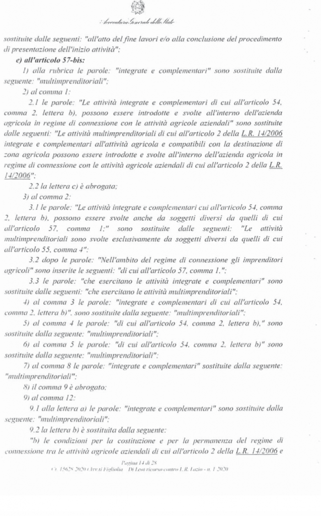 RICORSO MIBACT LAZIO MAGGIO 2O20. pag 14 punto 2