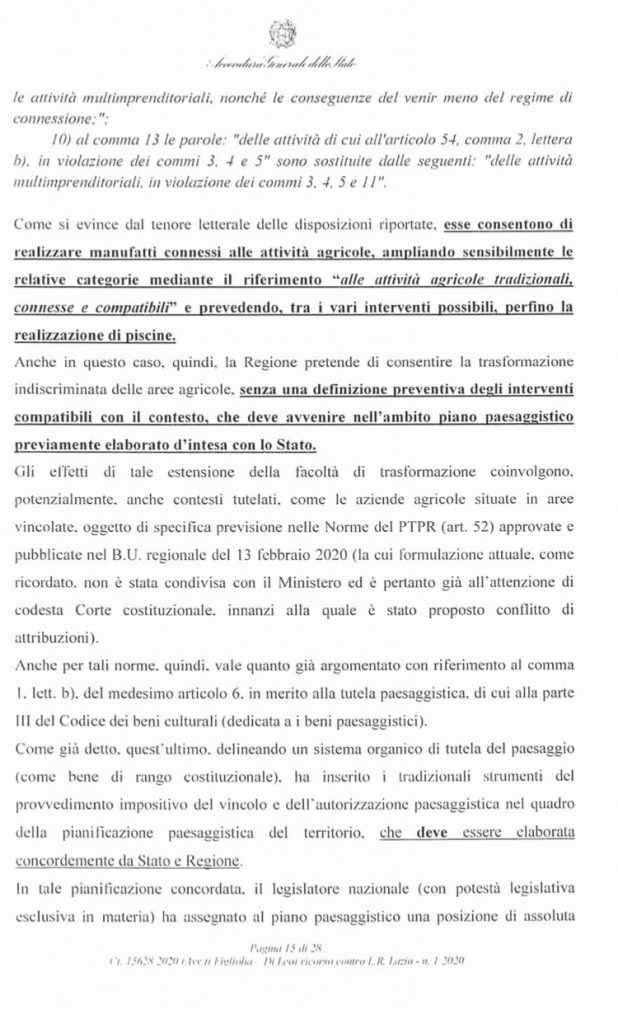 RICORSO MIBACT LAZIO MAGGIO 2O20. pag 15 punto 2