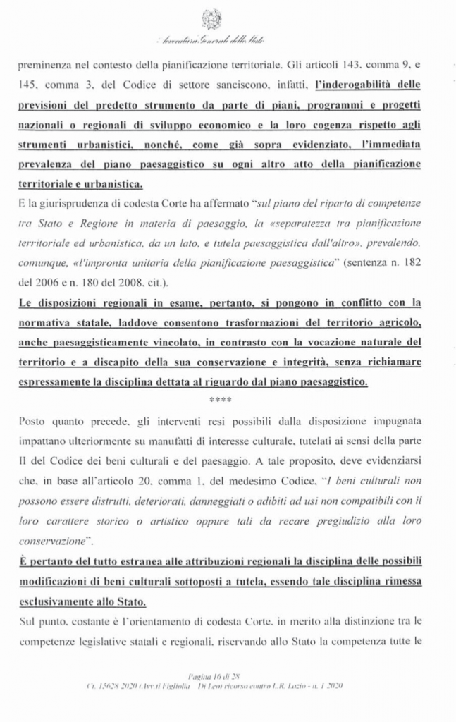 RICORSO MIBACT LAZIO MAGGIO 2O20. pag 16 punto 2