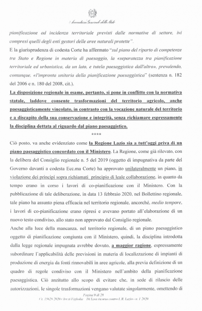 RICORSO MIBACT LAZIO MAGGIO 2O20. pag 9 punto 2