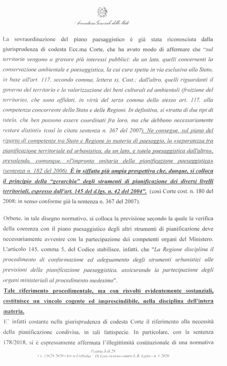 RICORSO MIBACT LAZIO MAGGIO 2O20. pag3 punto 1