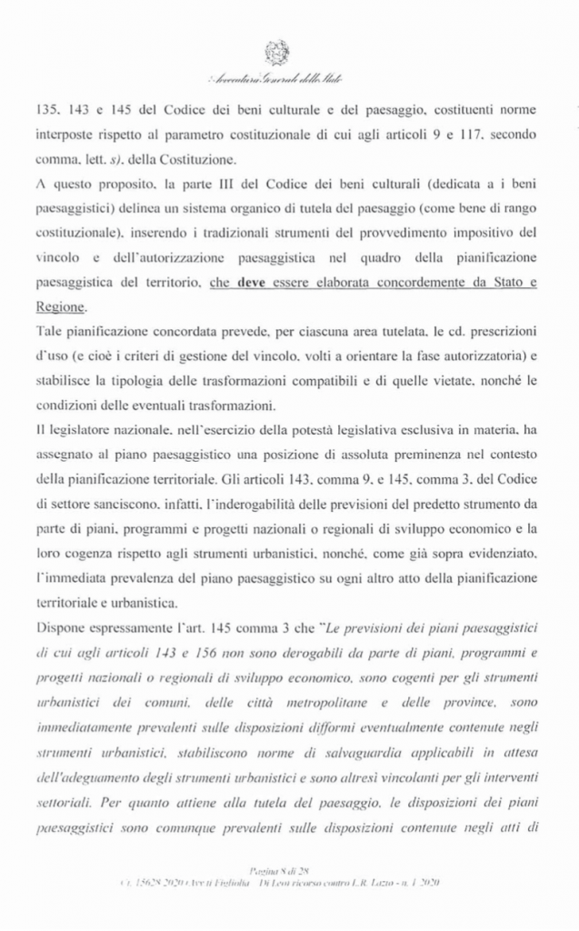 RICORSO MIBACT LAZIO MAGGIO 2O20. pag8 punto 2