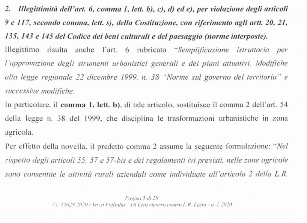 RICORSO MIBACT LAZIO MAGGIO 2O20.pag. 5 b punto 2