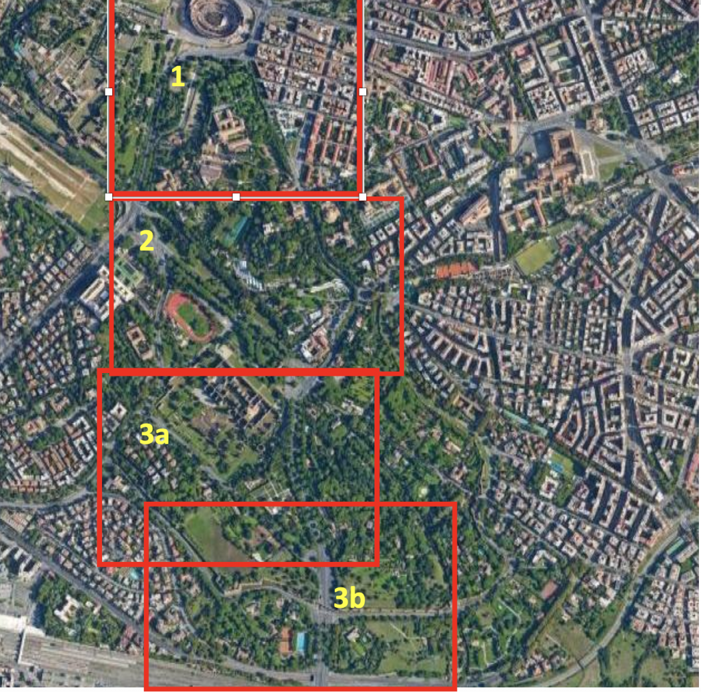 quadro unione tavole map colosseo mura aureliane