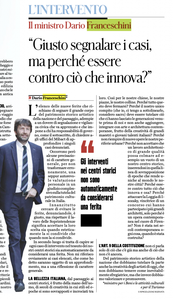 il fatto quotidiano 15 8 2020 interv. Franceschini